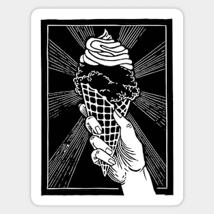 Sweet! Ice Cream Linocut Print Magnet